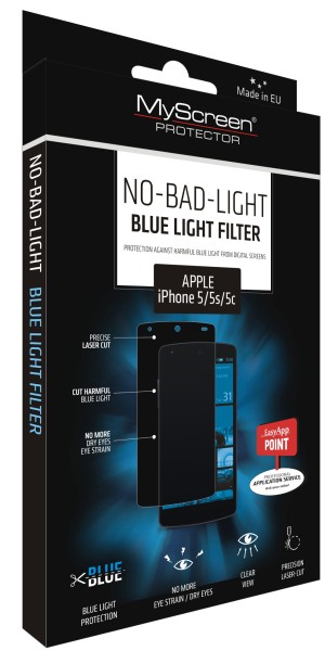 MYSCREEN NO-BAD-LIGHT Blaulichtfilter für IPH5/C/S