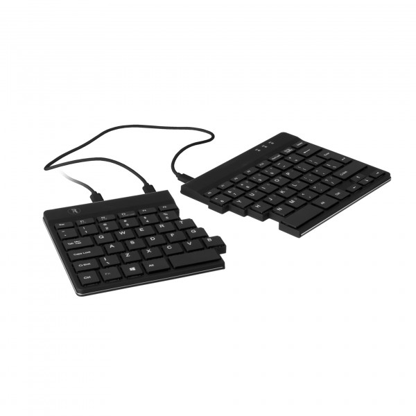 R-GO Split Ergo Tastatur QWERTZ (DE) USB schwarz